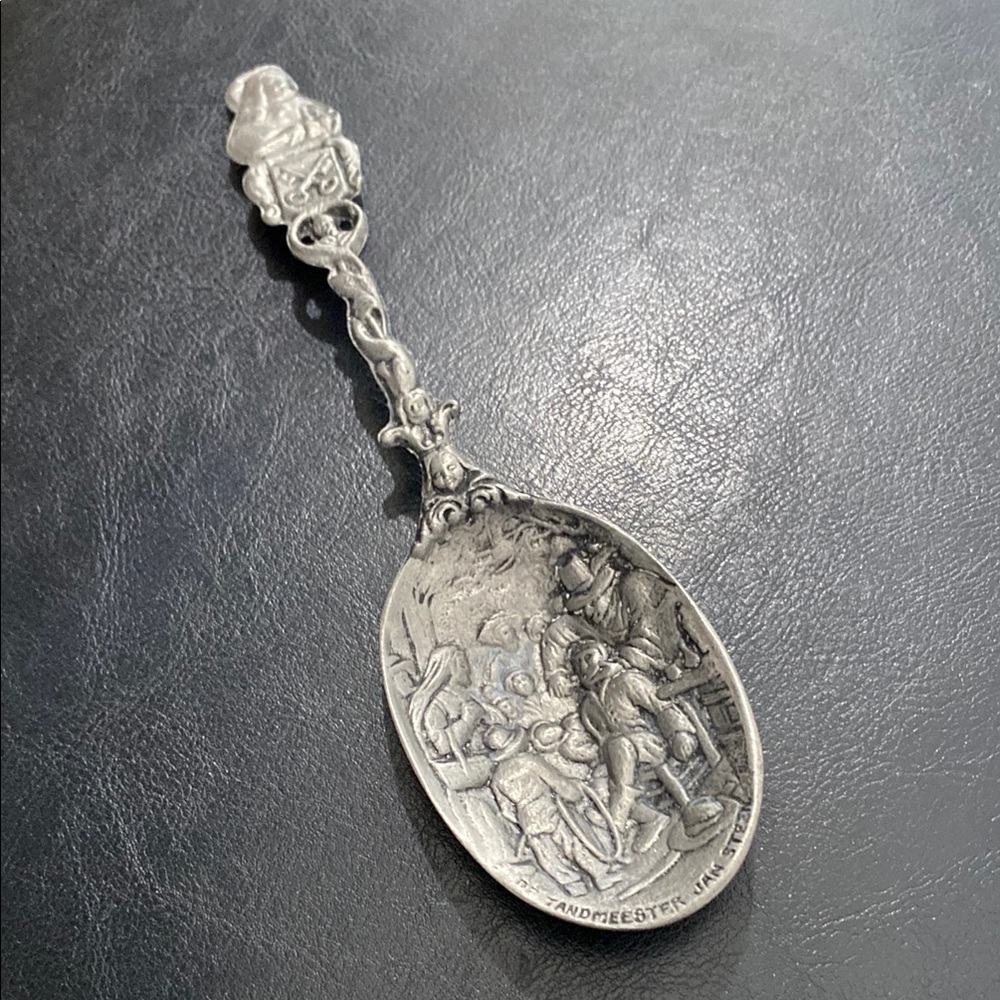 Vintage Pewter “The Tooth Master” Spoon with Intricate Design!
